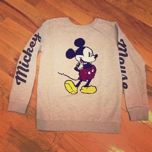 Sequined Mickey Mouse sweatshirt.